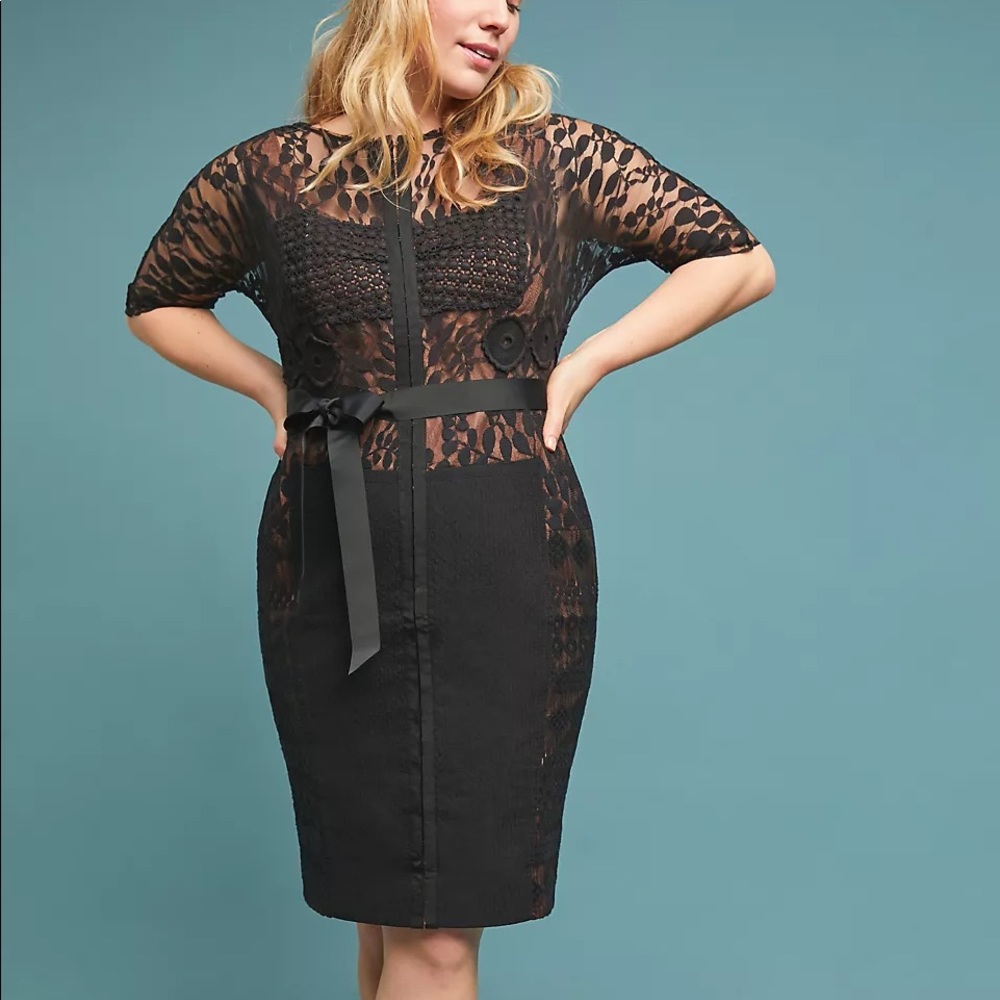 Byron Lars Black Lace Sheath Mini Dress